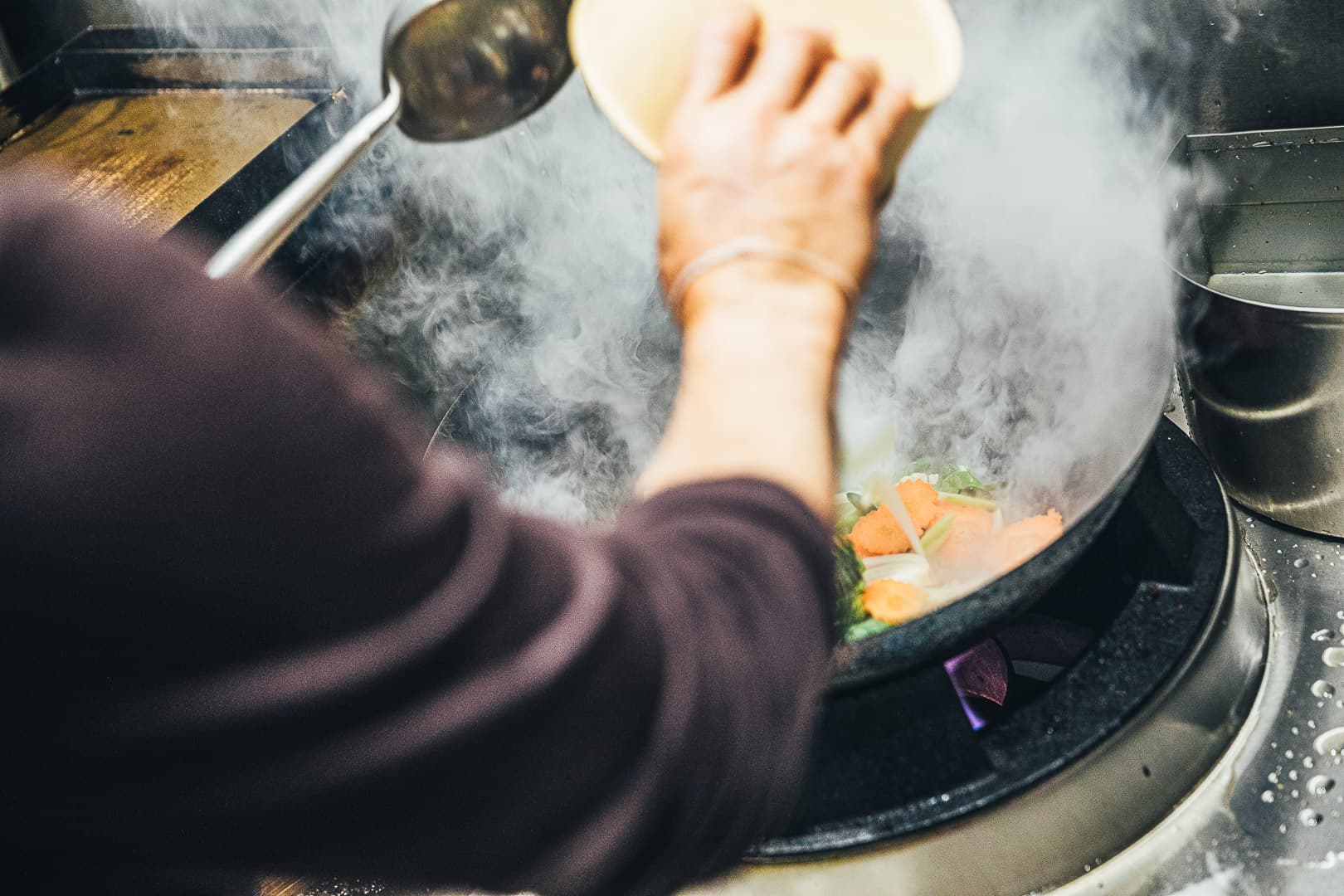 Chef cooking at Mae Nam Khong